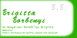 brigitta borbenyi business card